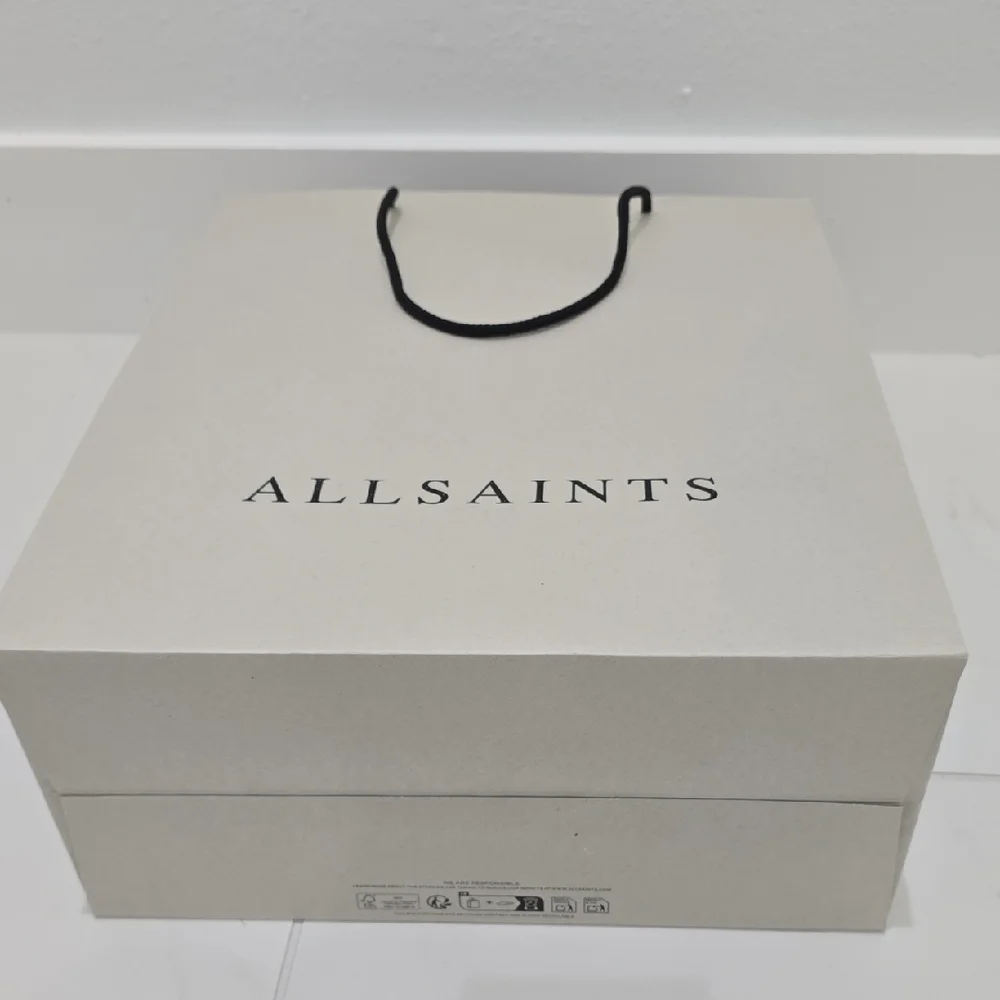 All Saints Cream Tote with Black Handles Paper Gift Bag